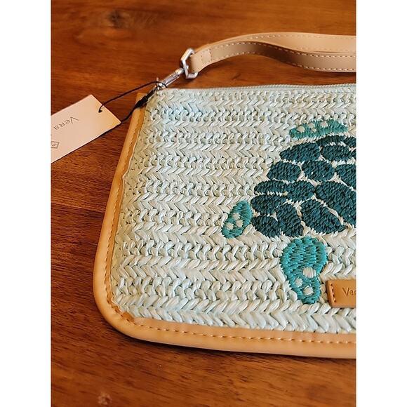 Vera Bradley Straw Wristlet Mint Straw Rare New Turtle - Picture 2 of 8